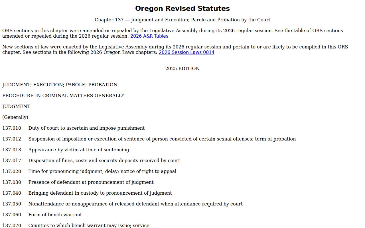 Oregon sentencing and set-aside statutes